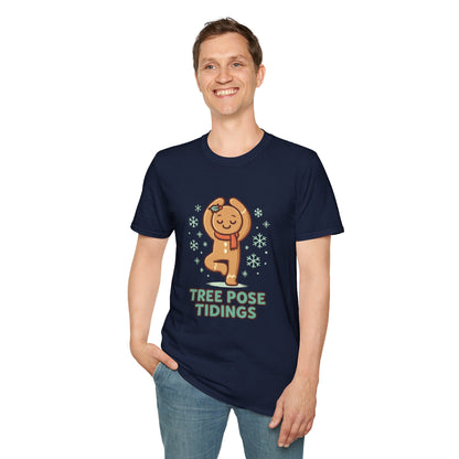 Yoga Gingerbread Man T-Shirt - Tree Pose Tidings