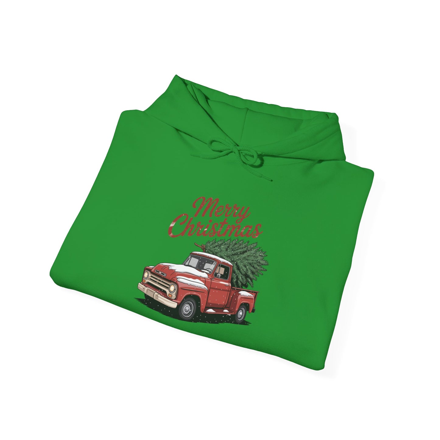 Vintage Christmas Hoodie - Merry Christmas Truck Design
