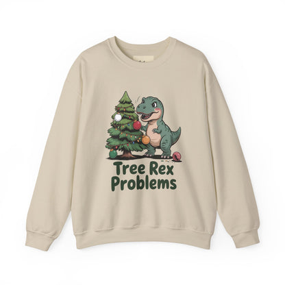 Get festive with the Christmas Crewneck Sweatshirt – Tree Rex Problems. Cozy, fun, and ideal for holiday parties or gifting this season.