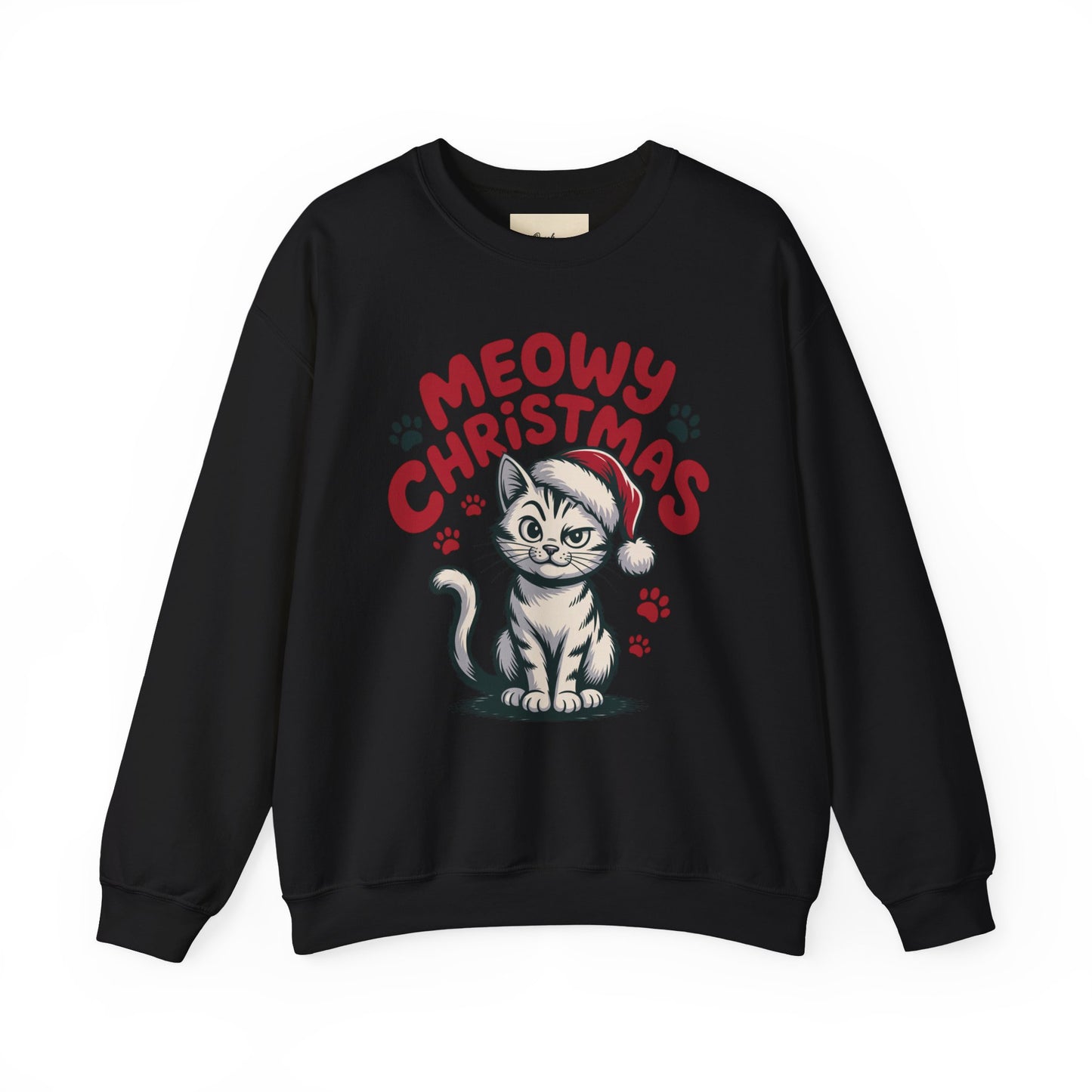 Christmas Sweatshirt - Sassy Cat Meowy Christmas