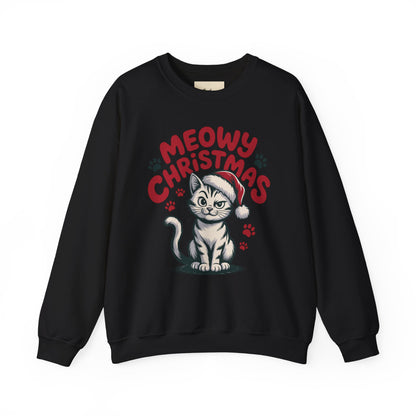 Christmas Sweatshirt - Sassy Cat Meowy Christmas
