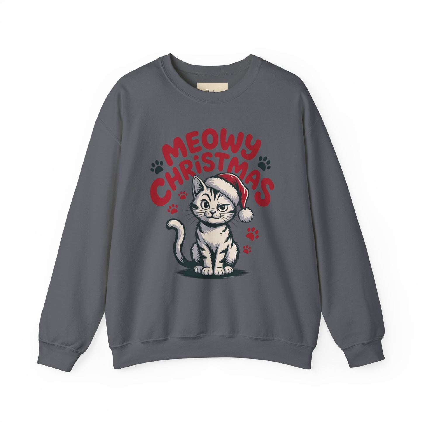 Christmas Sweatshirt - Sassy Cat Meowy Christmas