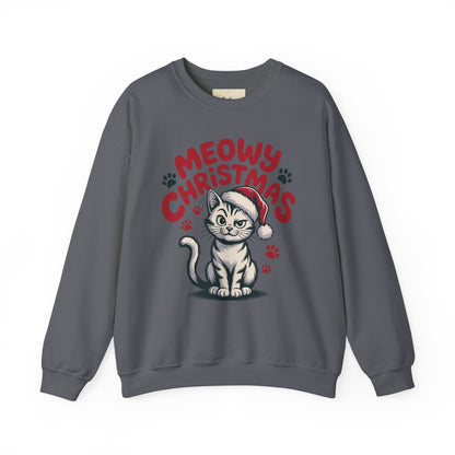 Christmas Sweatshirt - Sassy Cat Meowy Christmas