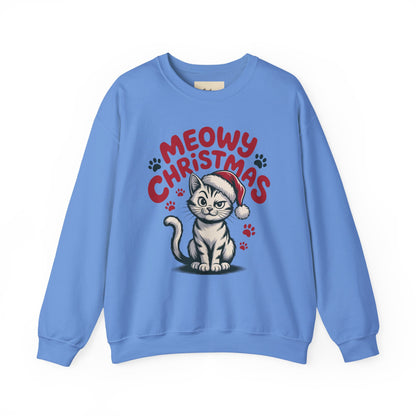 Christmas Sweatshirt - Sassy Cat Meowy Christmas