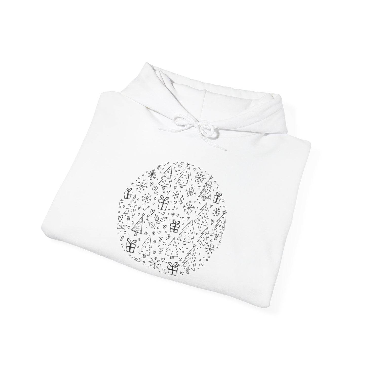 Christmas Doodle Unisex Heavy Blend Hooded Sweatshirt