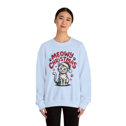Christmas Sweatshirt - Sassy Cat Meowy Christmas