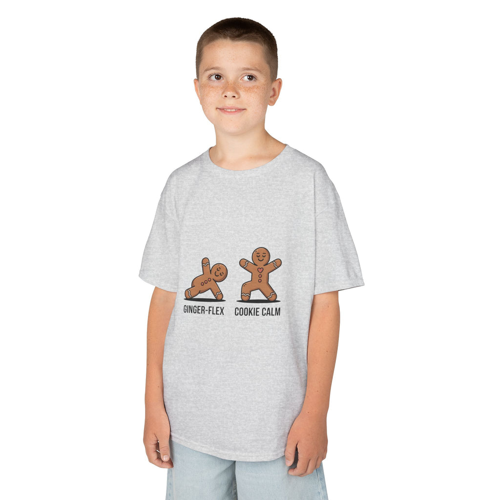 Gingerbread Workout Kids Tee - Ginger-Flex & Cookie Calm Design