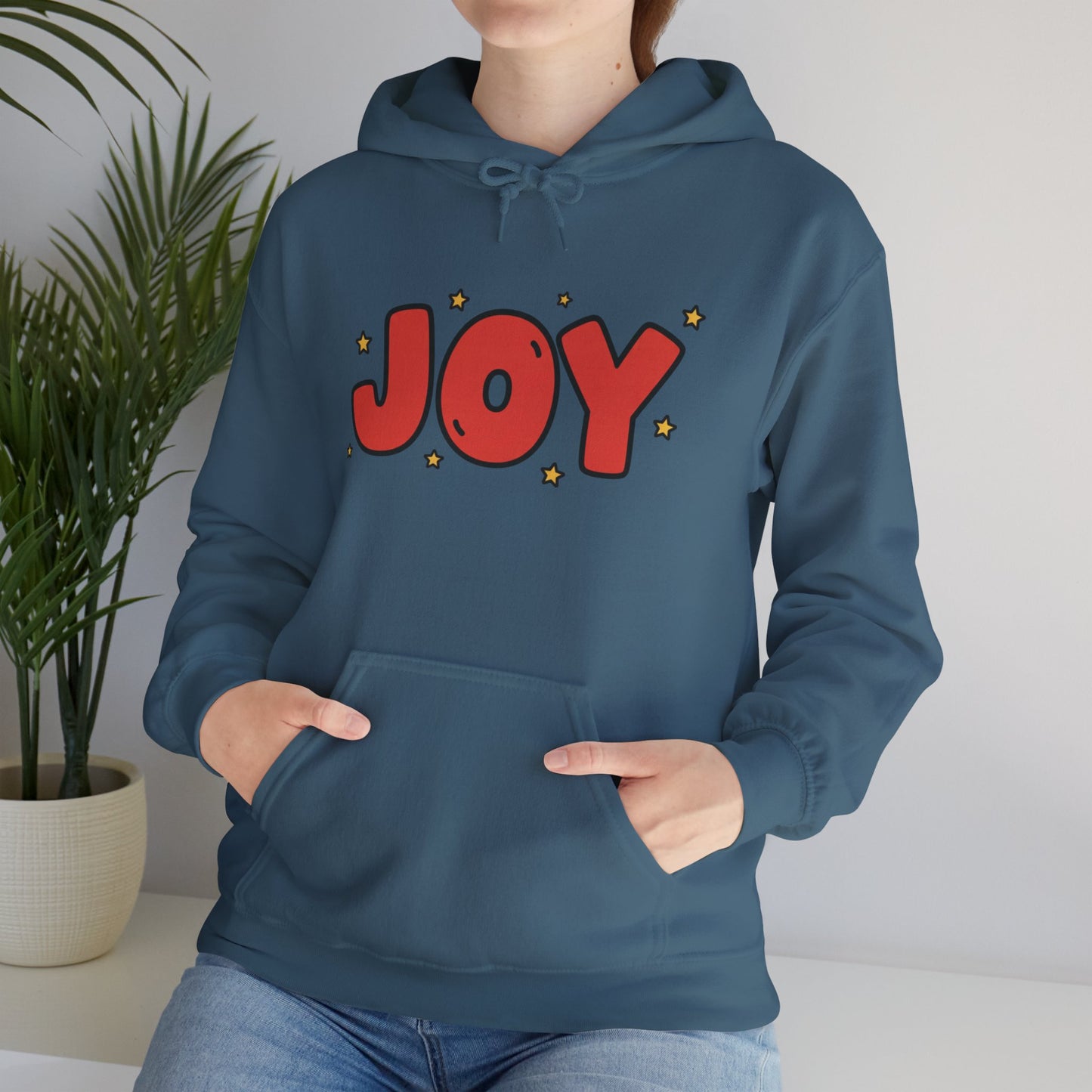 joy unisex hoodie in Bold Red,
