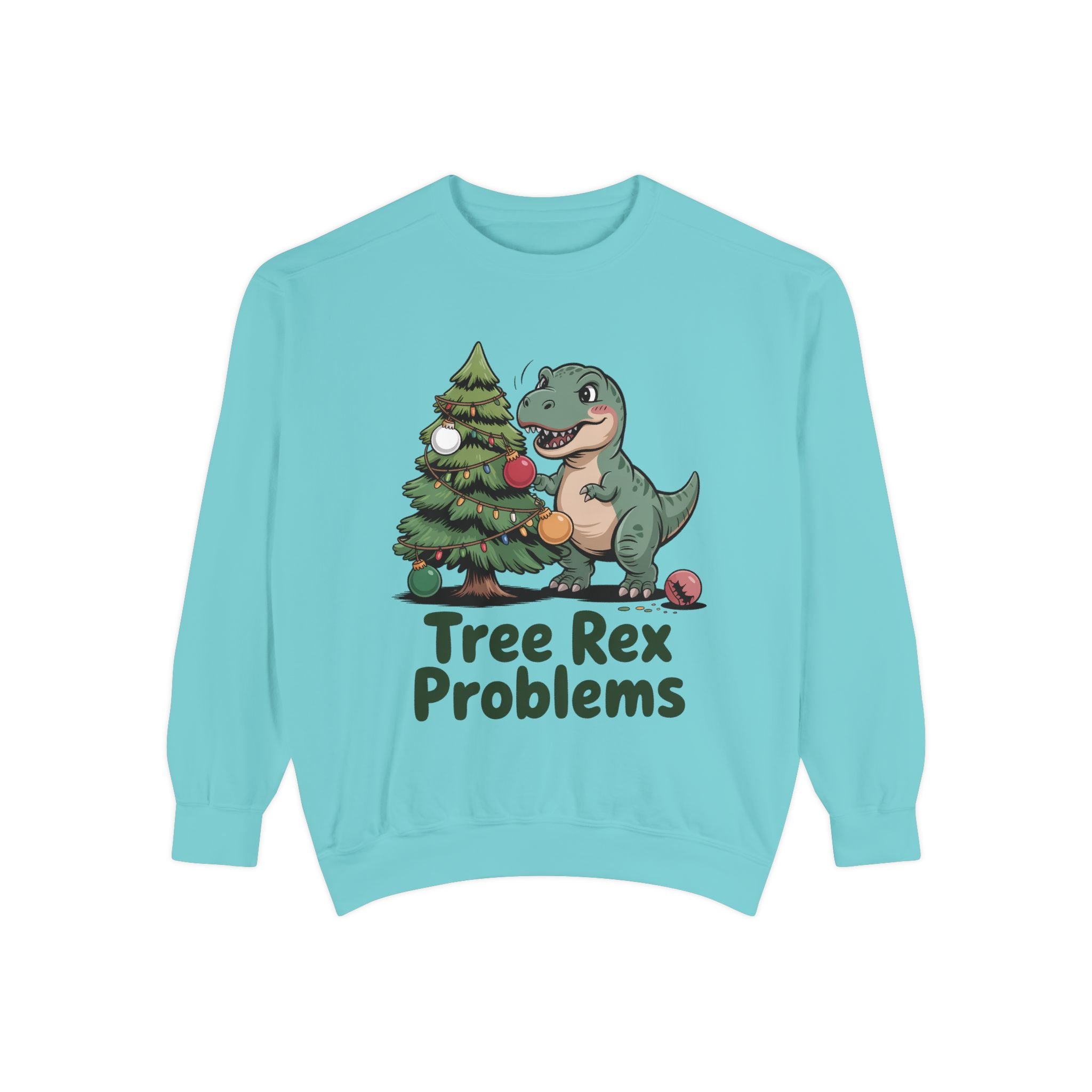Dinosaur Christmas Sweatshirt - Tree Rex Problems