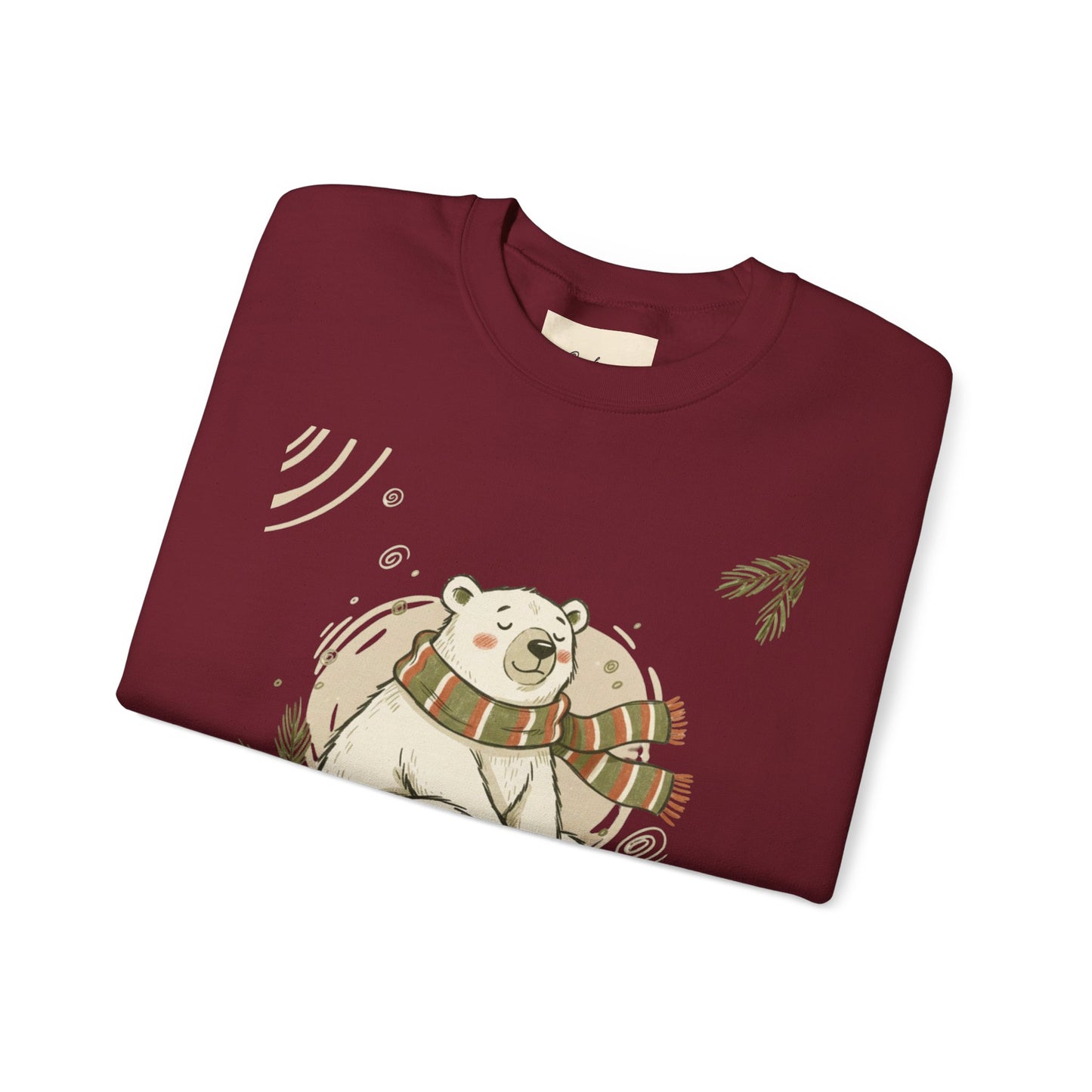 Crewneck Sweatshirt - Chillin' until Christmas - Polar Bear Scarf Design