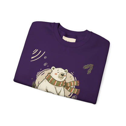 Crewneck Sweatshirt - Chillin' until Christmas - Polar Bear Scarf Design