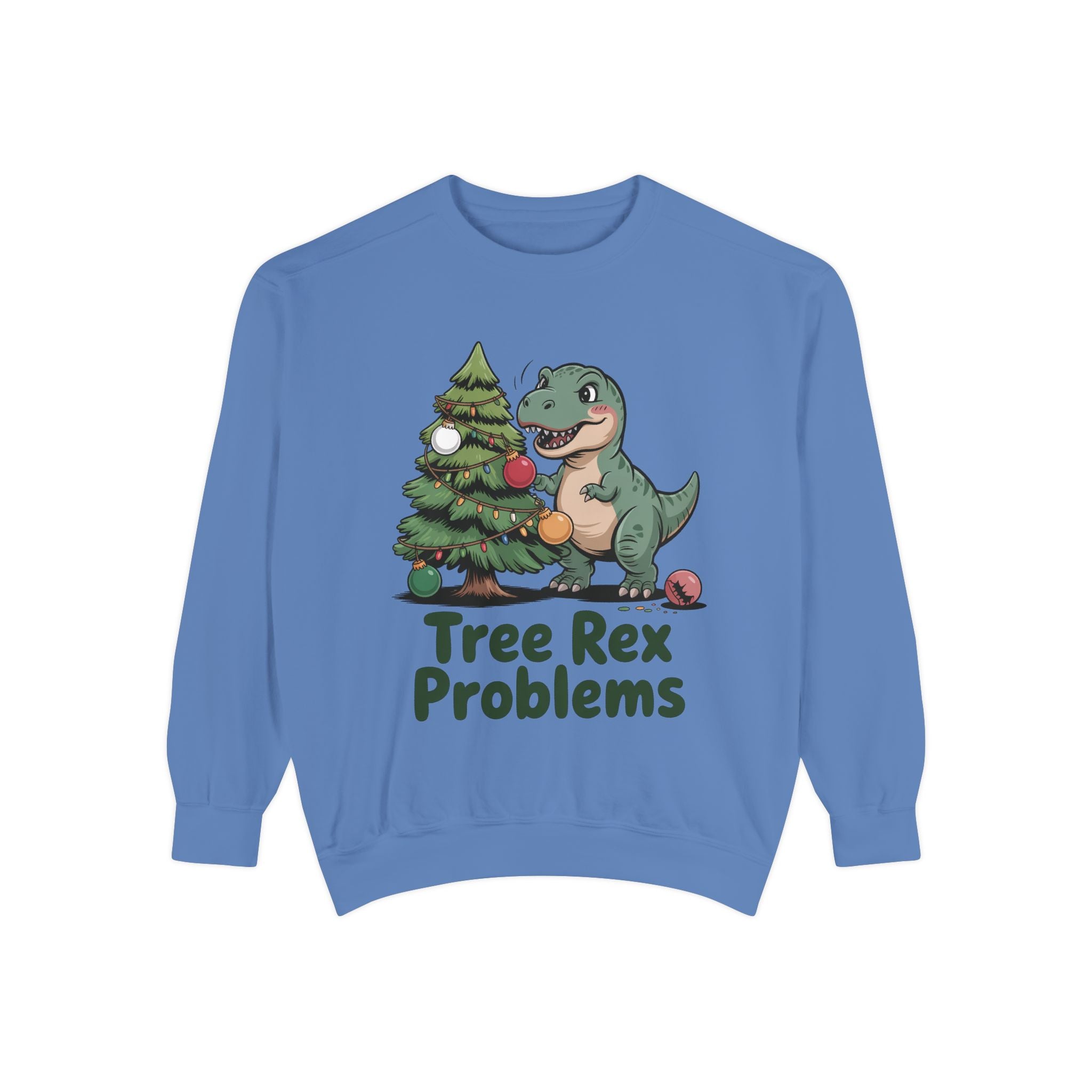 Dinosaur Christmas Sweatshirt - Tree Rex Problems