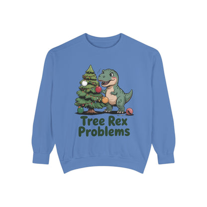 Dinosaur Christmas Sweatshirt - Tree Rex Problems