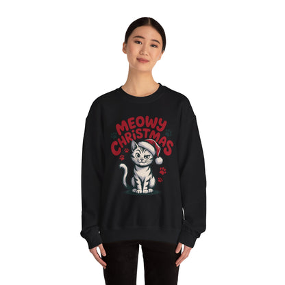 Christmas Sweatshirt - Sassy Cat Meowy Christmas