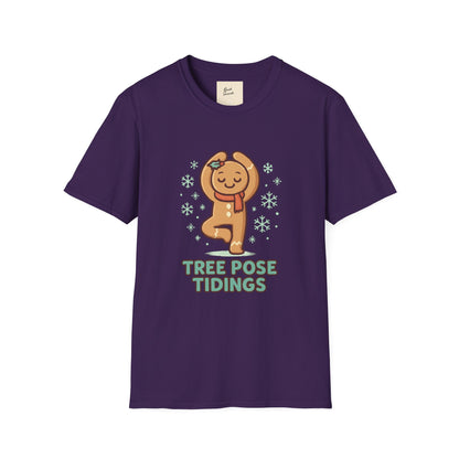 Yoga Gingerbread Man T-Shirt - Tree Pose Tidings