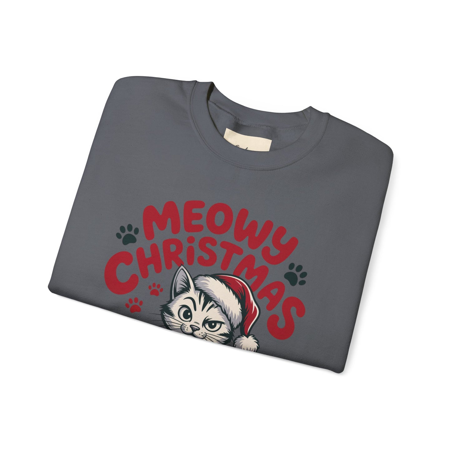Christmas Sweatshirt - Sassy Cat Meowy Christmas