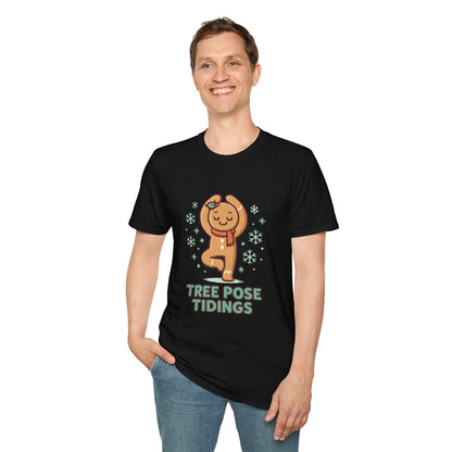 Yoga Gingerbread Man T-Shirt - Tree Pose Tidings