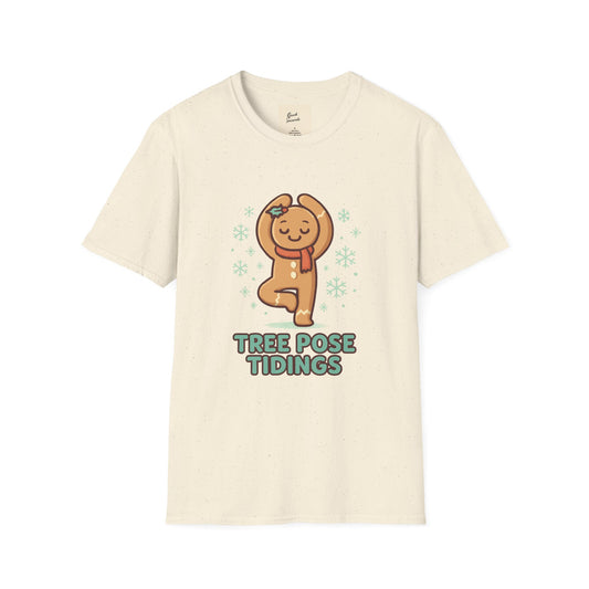 Yoga Gingerbread Man T-Shirt - Tree Pose Tidings