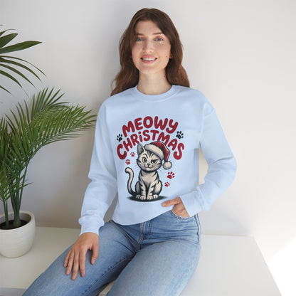 Christmas Sweatshirt - Sassy Cat Meowy Christmas
