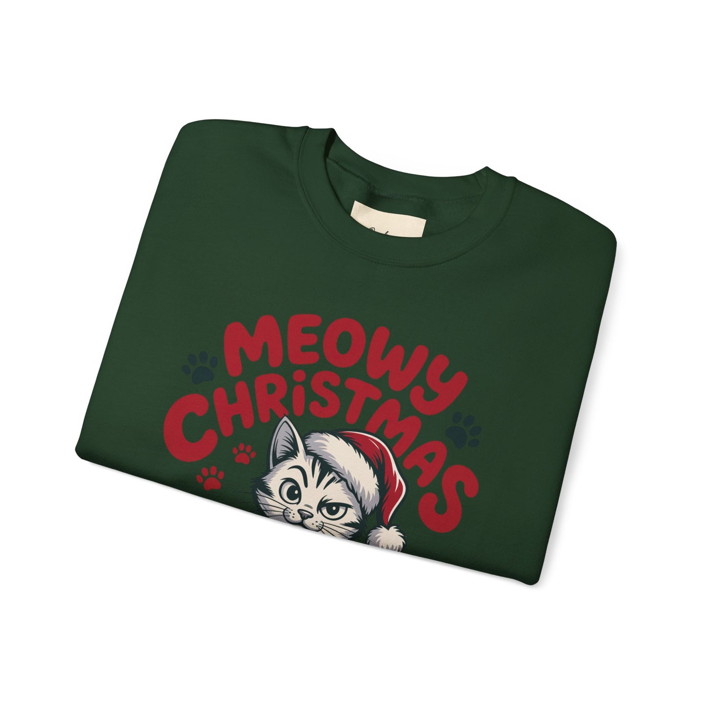 Christmas Sweatshirt - Sassy Cat Meowy Christmas