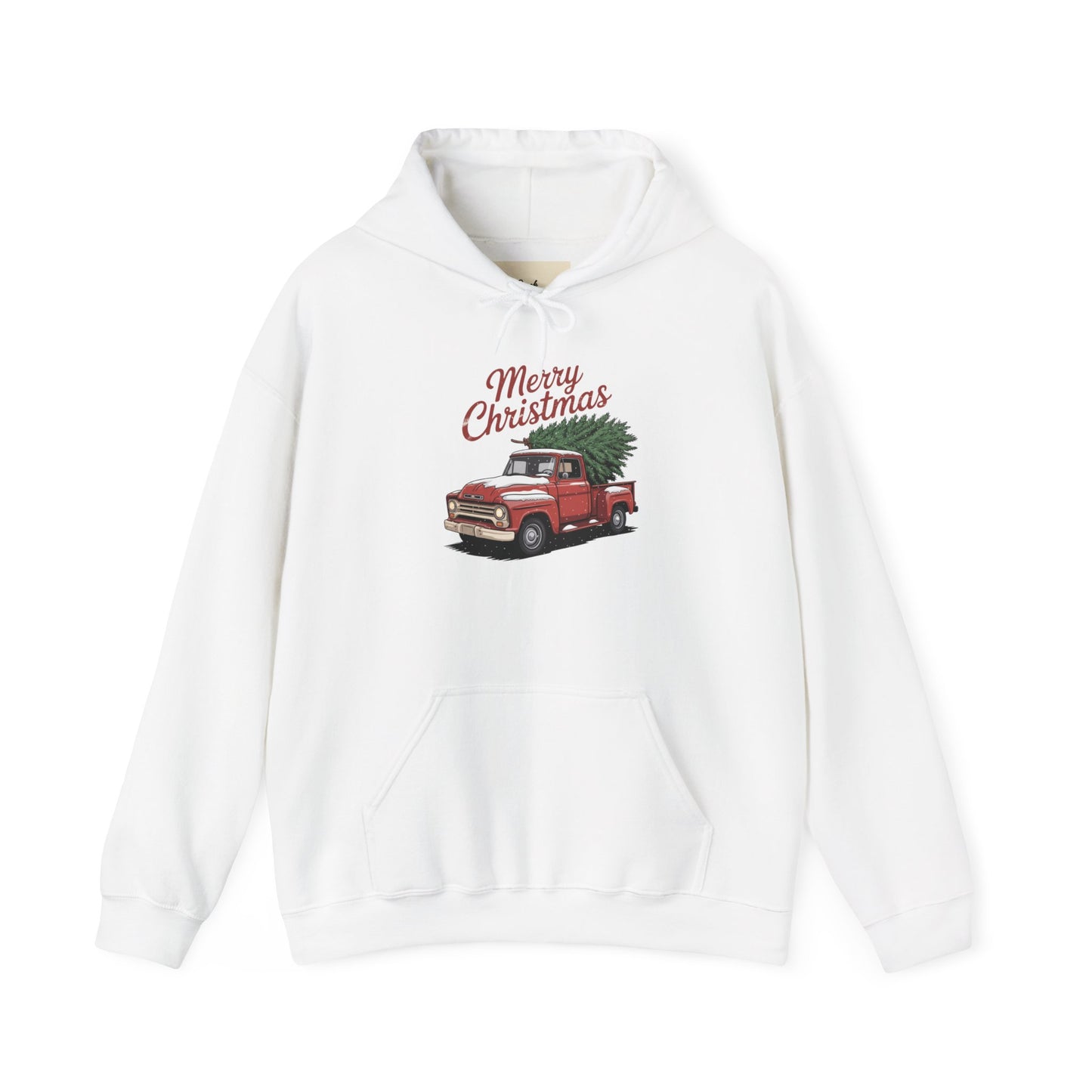 Vintage Christmas Hoodie - Merry Christmas Truck Design