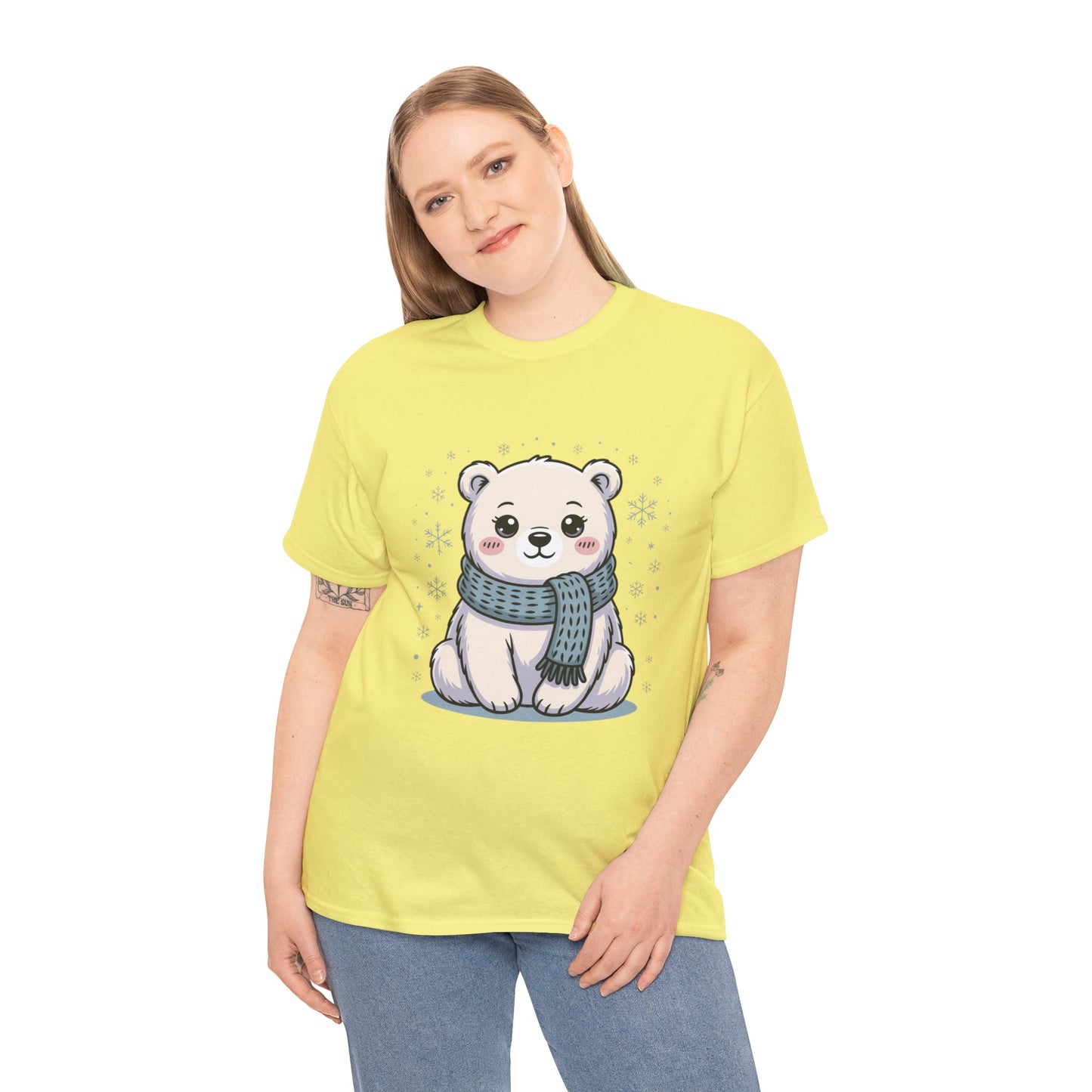 Cute Polar Bear Unisex Heavy Cotton Tee