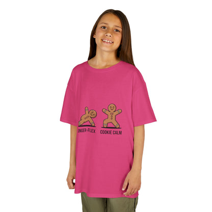 Gingerbread Workout Kids Tee - Ginger-Flex & Cookie Calm Design