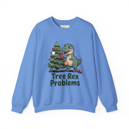Get festive with the Christmas Crewneck Sweatshirt – Tree Rex Problems. Cozy, fun, and ideal for holiday parties or gifting this season.