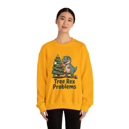 Get festive with the Christmas Crewneck Sweatshirt – Tree Rex Problems. Cozy, fun, and ideal for holiday parties or gifting this season.