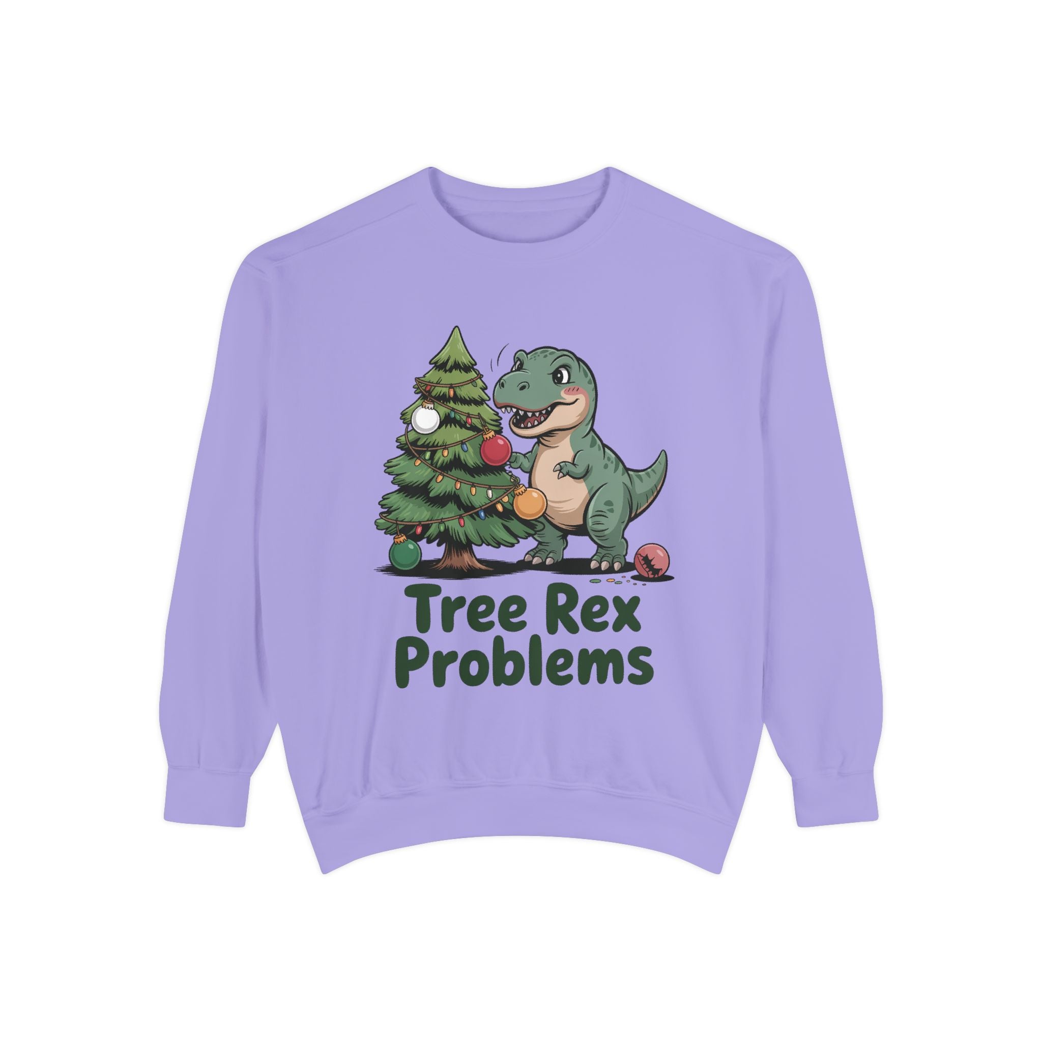 Dinosaur Christmas Sweatshirt - Tree Rex Problems