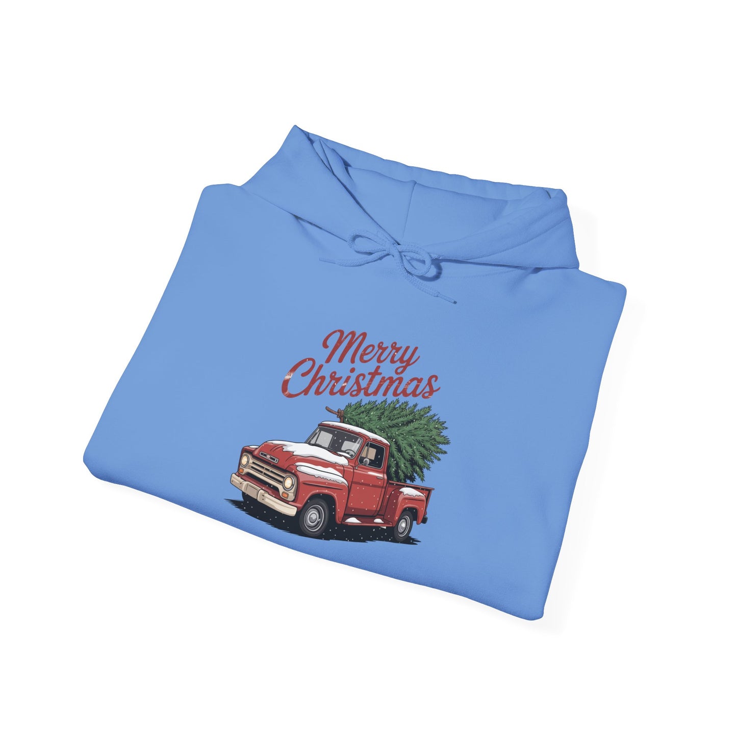 Vintage Christmas Hoodie - Merry Christmas Truck Design