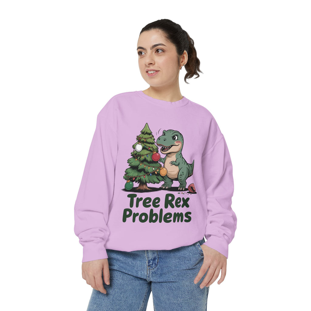 Dinosaur Christmas Sweatshirt - Tree Rex Problems