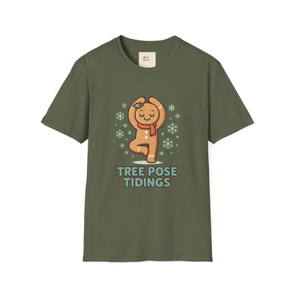 Yoga Gingerbread Man T-Shirt - Tree Pose Tidings