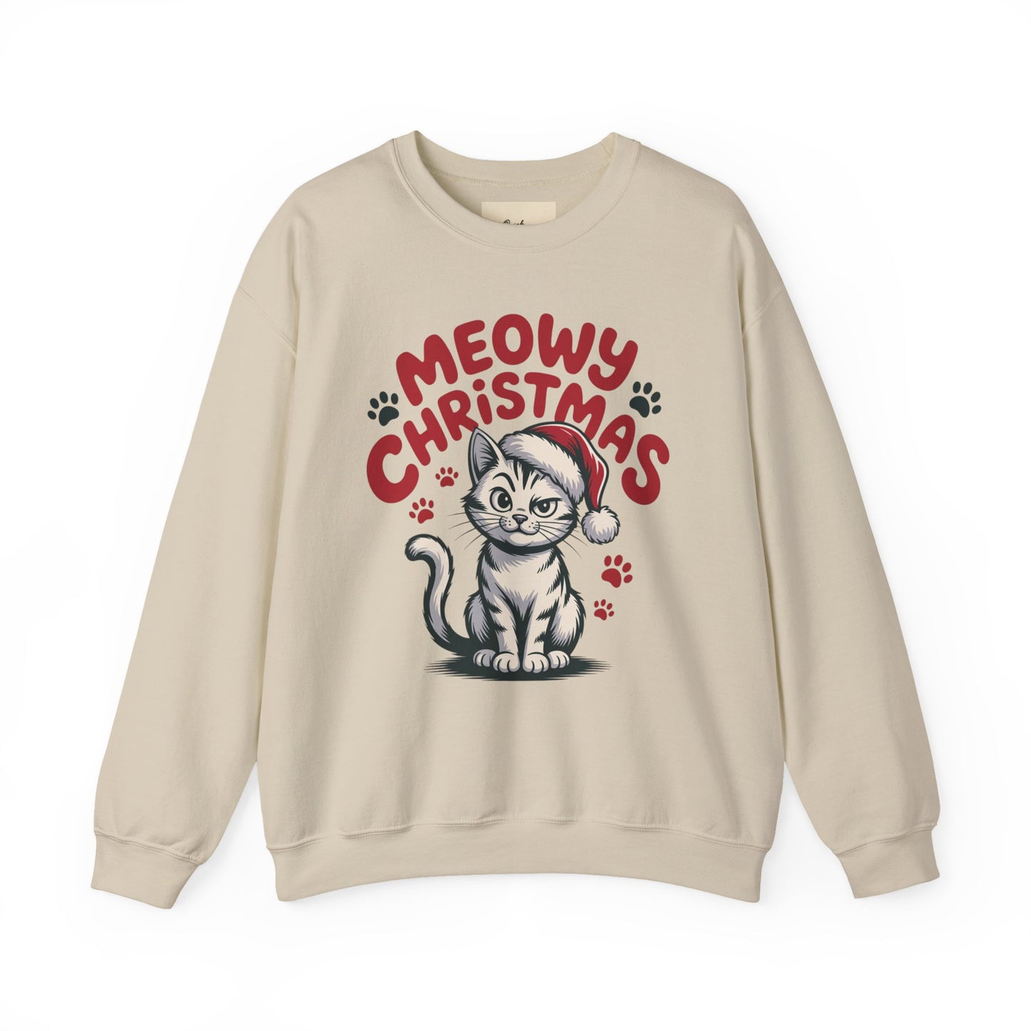 Christmas Sweatshirt - Sassy Cat Meowy Christmas