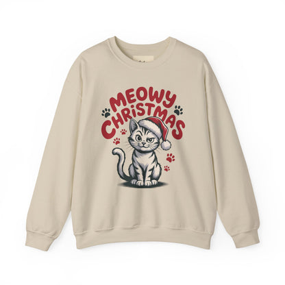 Christmas Sweatshirt - Sassy Cat Meowy Christmas