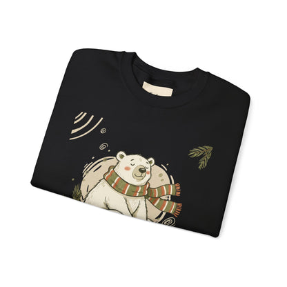 Crewneck Sweatshirt - Chillin' until Christmas - Polar Bear Scarf Design