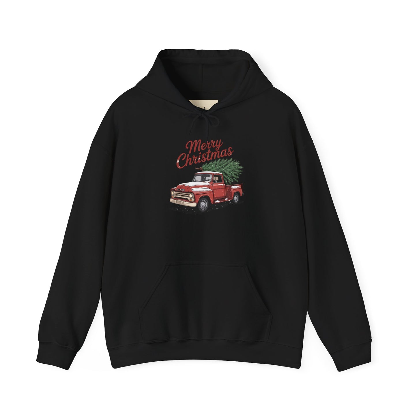 Vintage Christmas Hoodie - Merry Christmas Truck Design